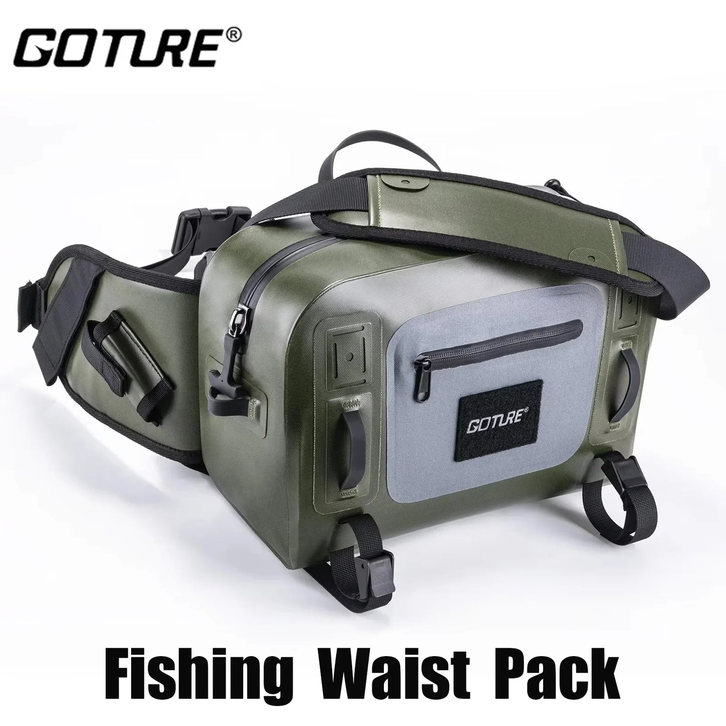 Fishing Bag Waterproof Multifunctional Portable Waist Pack Durable Fishing Backpack with Rod Holder Sling Shoulder Bag