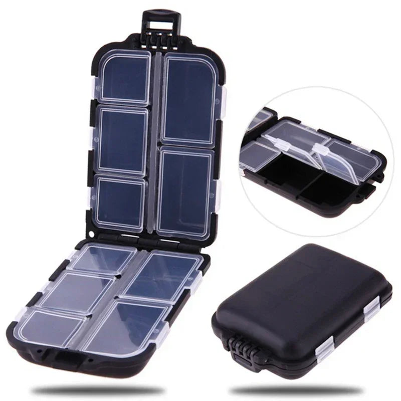 10 Compartments Fishing Lure Boxes Bait Storage Case Tackle Trays Hooks Organizer Accessory Waterproof
