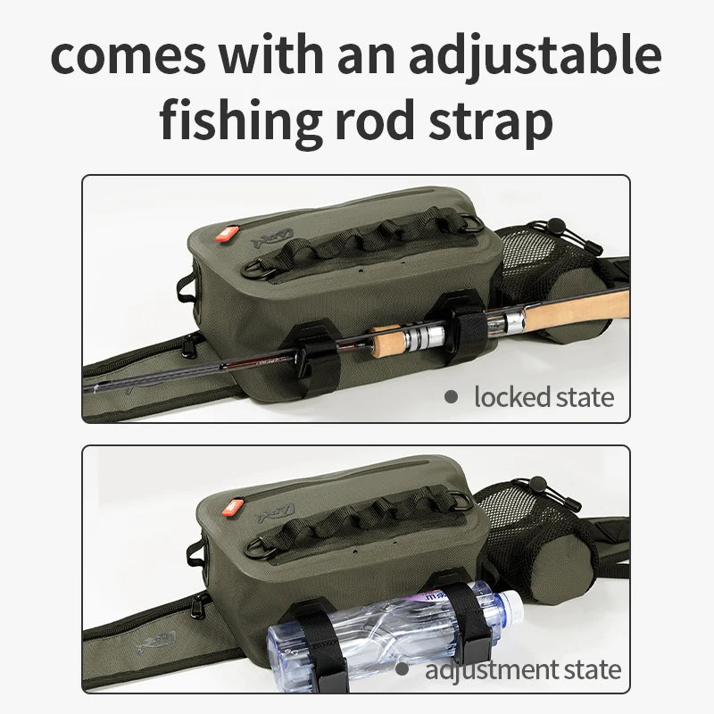 Fishing Tackle Waterproof Bag Outdoor Waist Fanny Pack Capacity Crossbody Bag Fishing Lures Line Box Storage Accessories