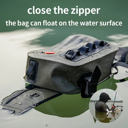 Fishing Tackle Waterproof Bag Outdoor Waist Fanny Pack Capacity Crossbody Bag Fishing Lures Line Box Storage Accessories