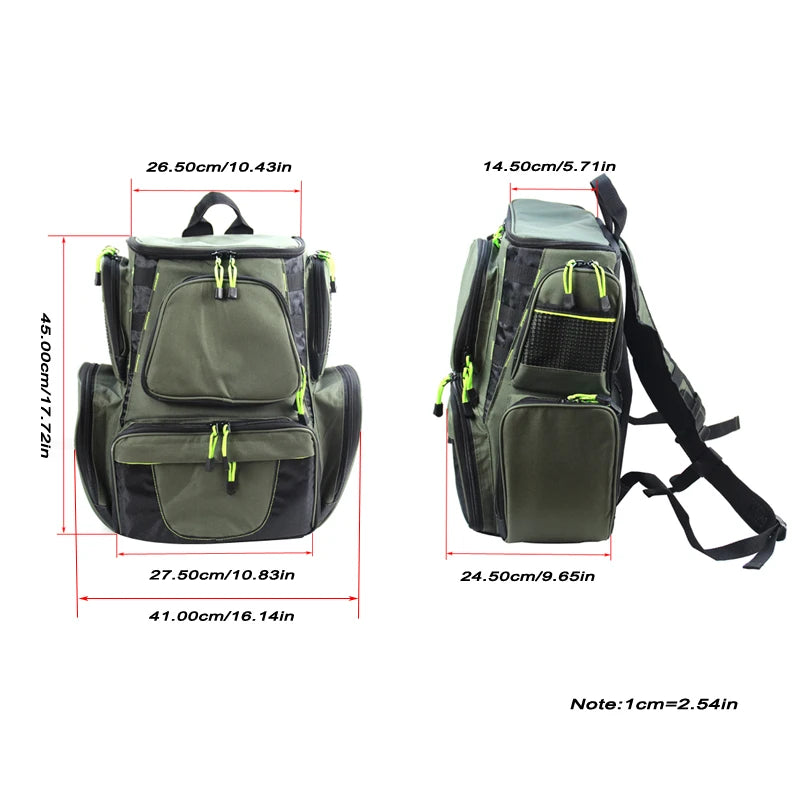 Large Capacity Fishing Tackle Bag Multifunctional Backpack 45*41*26Cm Outdoor Sport Hiking Waterproof Fishing Bag X483