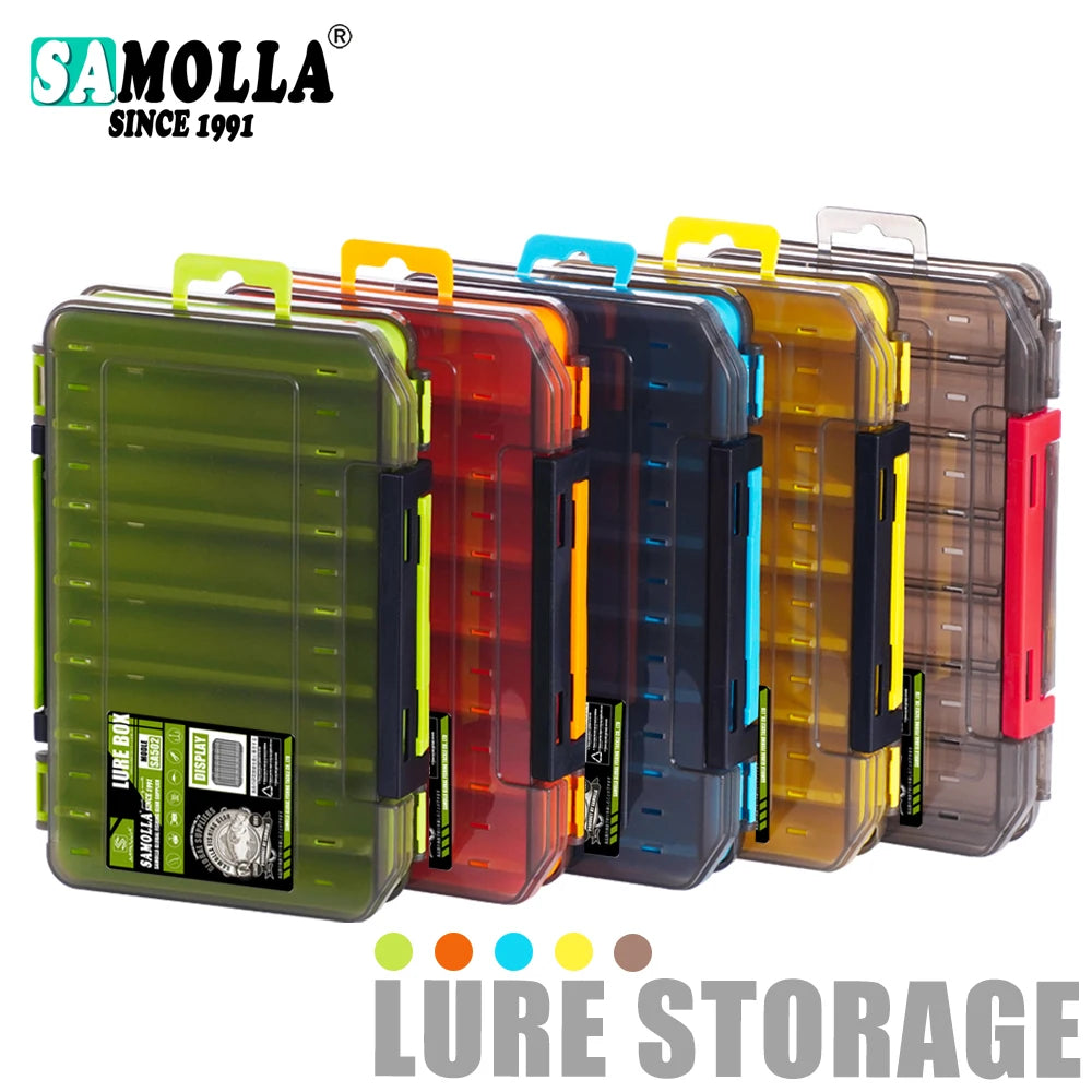 Double-Sided Compact Tackle Box - Streamline Fishing with Durable, Versatile Organizer for Lures, Hooks, Baits