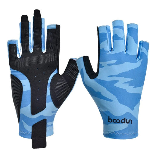 GripFin Gloves Non-Slip Breathable Sunscreen Skin Fishing Gloves for Deep-Sea Water