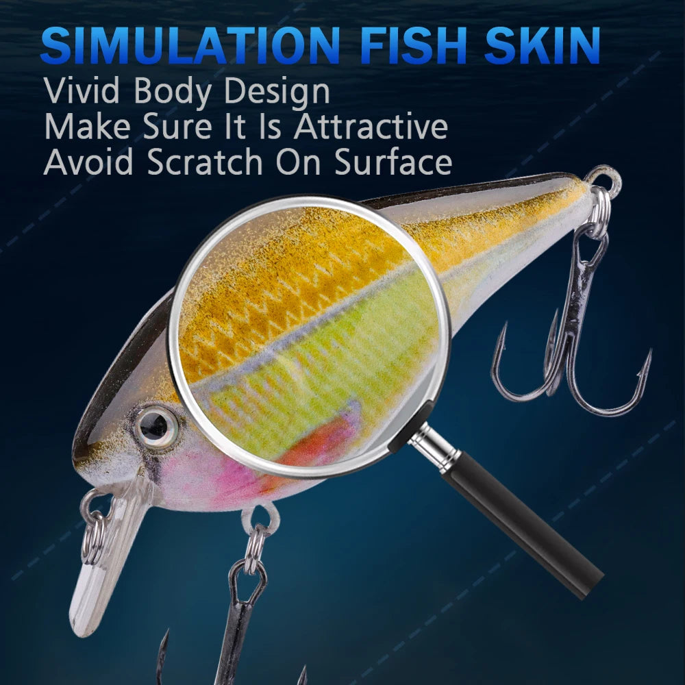 5Pcs Rattling Minnow Fishing Lures 7Cm 13G Lipless Crankbait Bass Trout Pike Wobblers Artificial Bait Floating Tackle Kit
