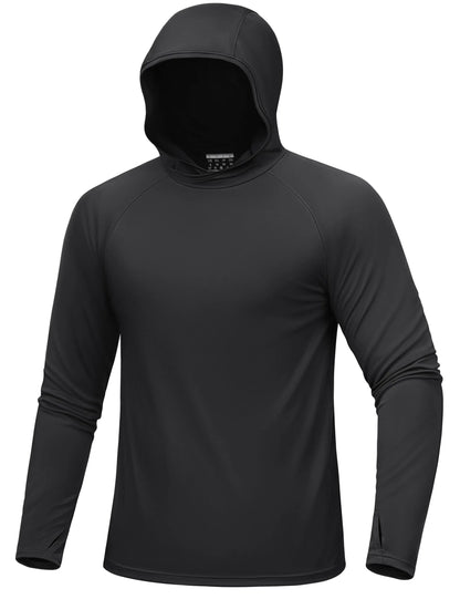 UPF 50+ Hooded T-Shirts Mens Quick Dry UV Block Sun Shirts Lightweight Hoodie Shirt Running Fishing Performance Tops