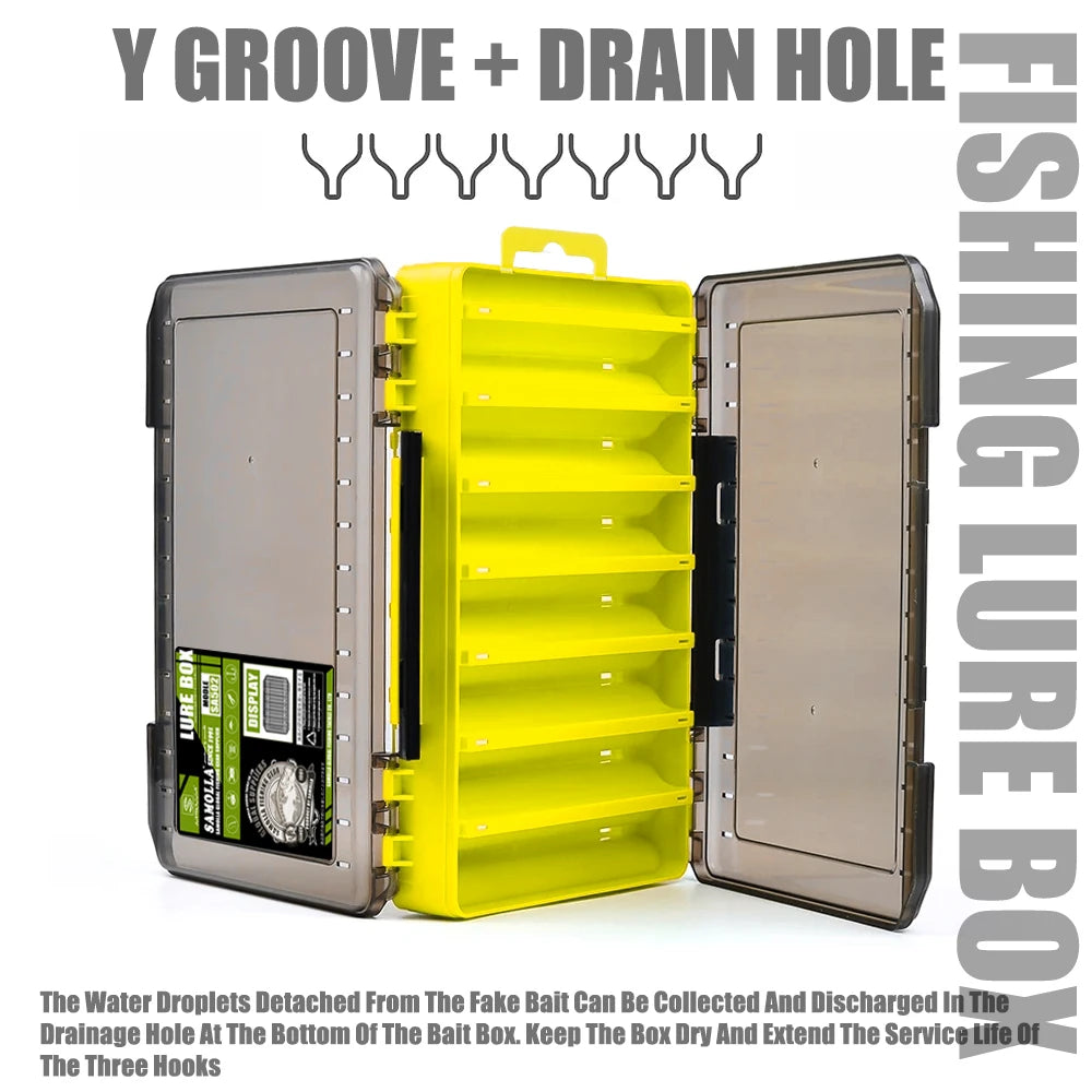 Double-Sided Compact Tackle Box - Streamline Fishing with Durable, Versatile Organizer for Lures, Hooks, Baits