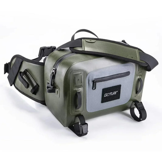 Fishing Bag Waterproof Multifunctional Portable Waist Pack Durable Fishing Backpack with Rod Holder Sling Shoulder Bag