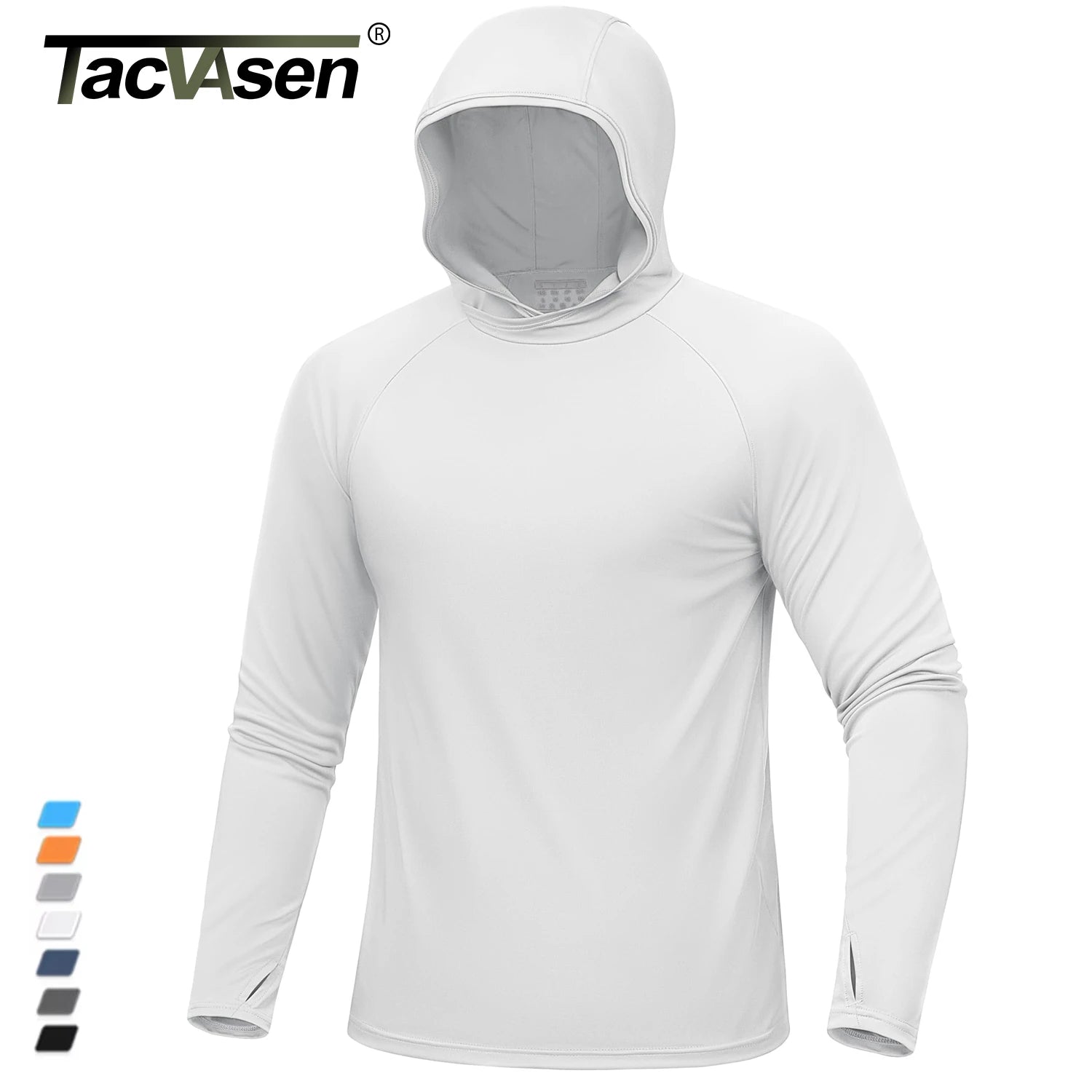 UPF 50+ Hooded T-Shirts Mens Quick Dry UV Block Sun Shirts Lightweight Hoodie Shirt Running Fishing Performance Tops