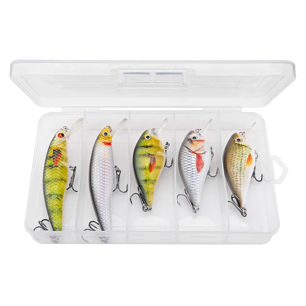 5Pcs Rattling Minnow Fishing Lures 7Cm 13G Lipless Crankbait Bass Trout Pike Wobblers Artificial Bait Floating Tackle Kit