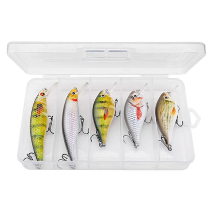 5Pcs Rattling Minnow Fishing Lures 7Cm 13G Lipless Crankbait Bass Trout Pike Wobblers Artificial Bait Floating Tackle Kit