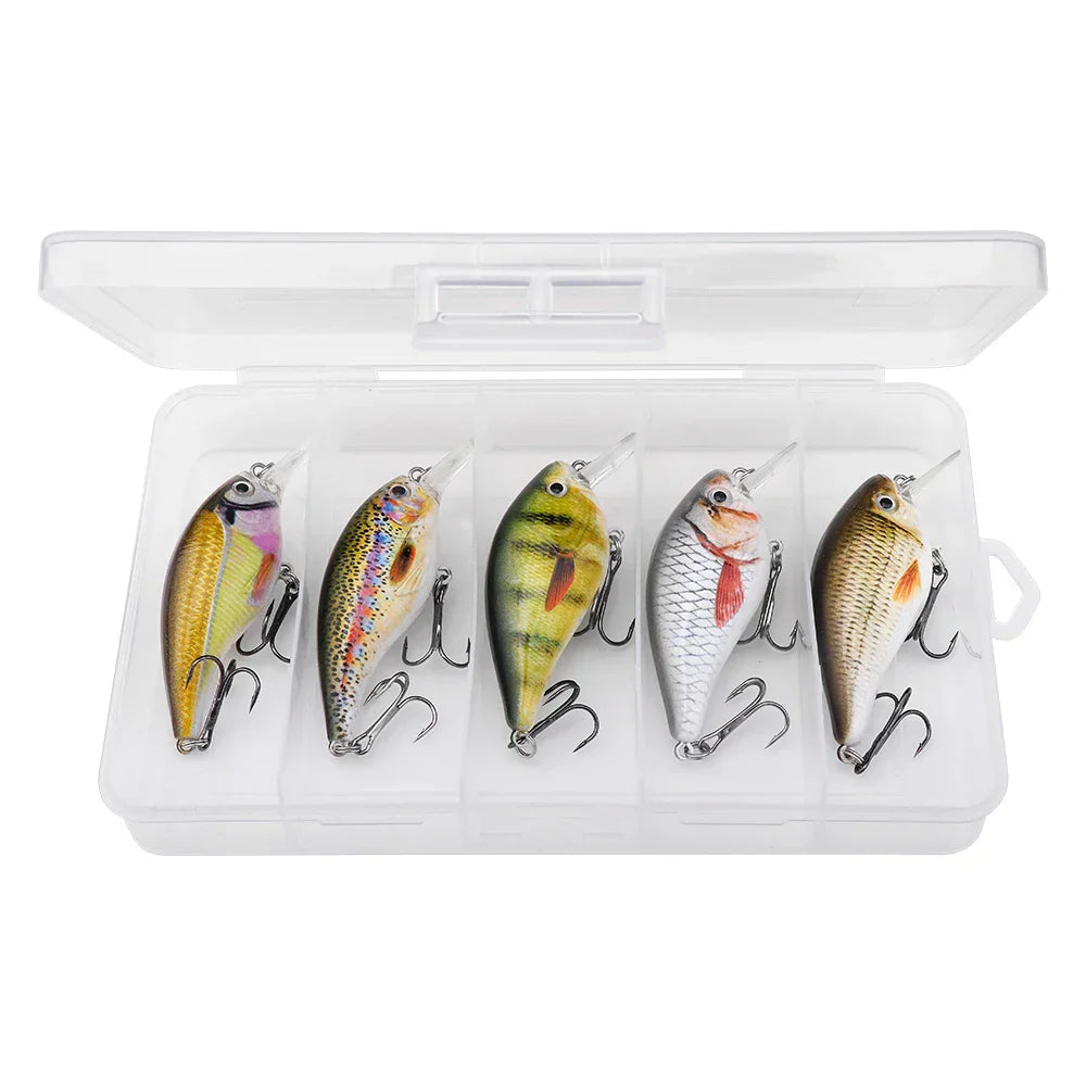 5Pcs Rattling Minnow Fishing Lures 7Cm 13G Lipless Crankbait Bass Trout Pike Wobblers Artificial Bait Floating Tackle Kit