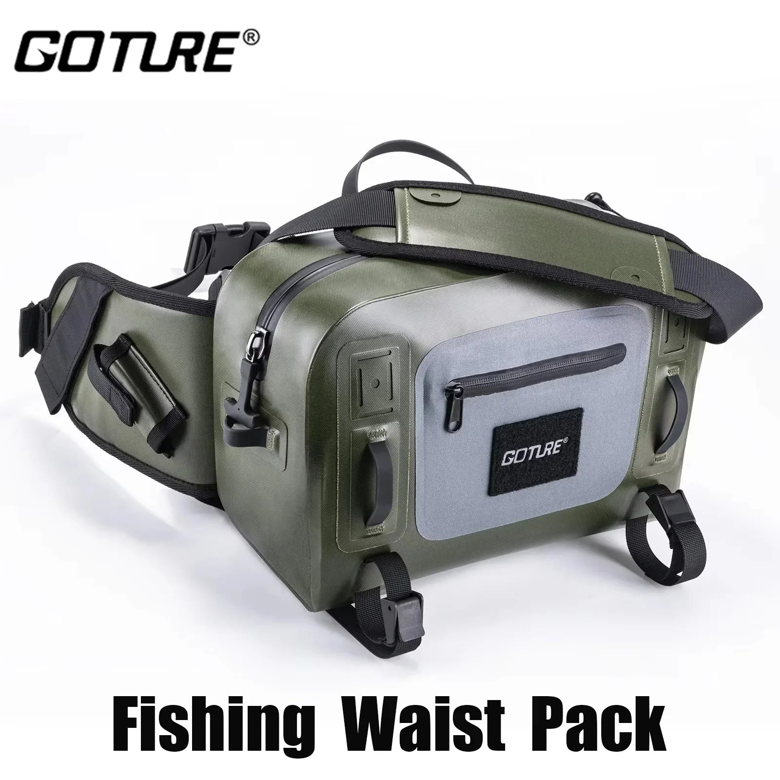 Fishing Bag Waterproof Multifunctional Portable Waist Pack Durable Fishing Backpack with Rod Holder Sling Shoulder Bag
