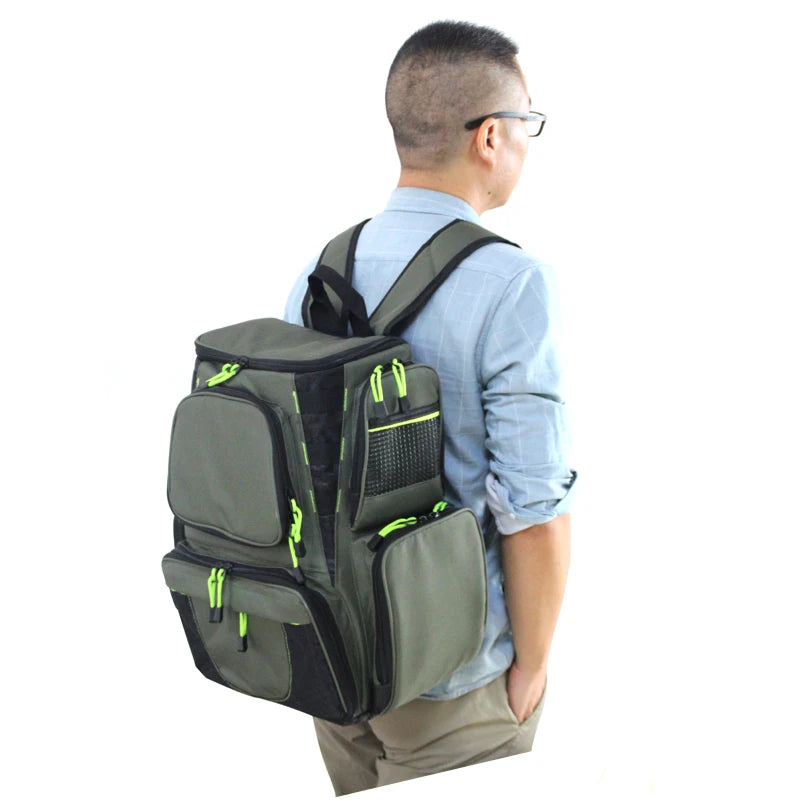 Large Capacity Fishing Tackle Bag Multifunctional Backpack 45*41*26Cm Outdoor Sport Hiking Waterproof Fishing Bag X483