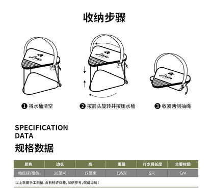 Collapsible Bucket Outdoor Fishing Box Multi-Functional Bucket for Fish Wild Fishing Live Fish Bucket