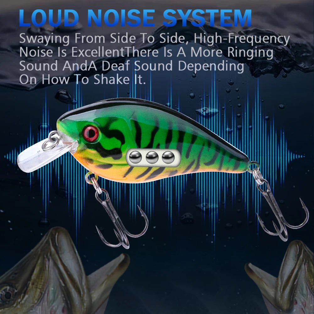 5Pcs Rattling Minnow Fishing Lures 7Cm 13G Lipless Crankbait Bass Trout Pike Wobblers Artificial Bait Floating Tackle Kit