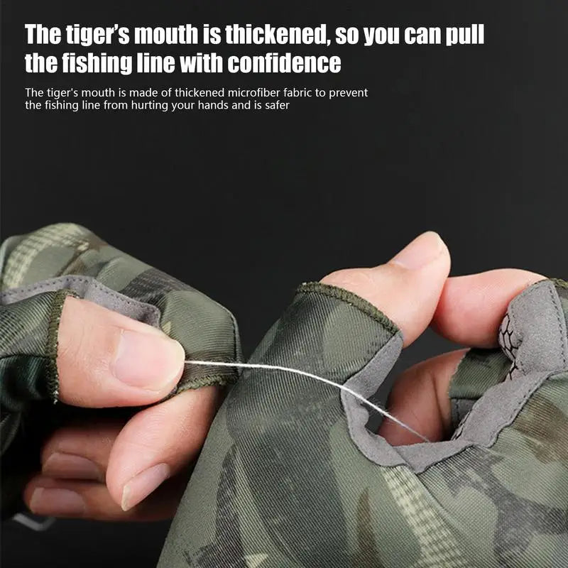 Anti-UV UPF50 Wear-Resistant Fishing Gloves Breathable Comfort Anti-Slip Grip for Fishing