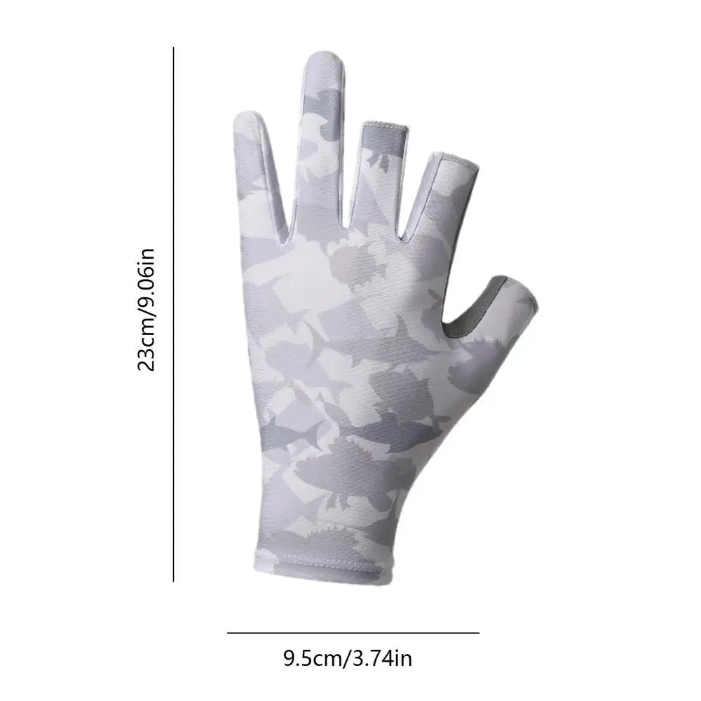 Anti-UV UPF50 Wear-Resistant Fishing Gloves Breathable Comfort Anti-Slip Grip for Fishing