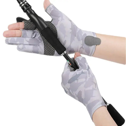 Anti-UV UPF50 Wear-Resistant Fishing Gloves Breathable Comfort Anti-Slip Grip for Fishing