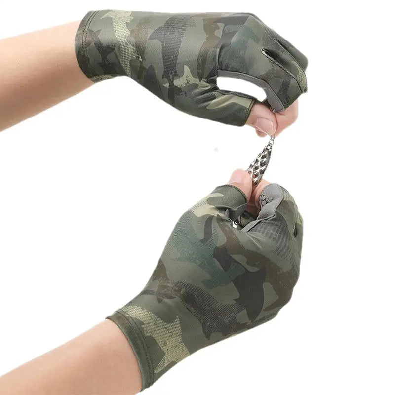 Anti-UV UPF50 Wear-Resistant Fishing Gloves Breathable Comfort Anti-Slip Grip for Fishing
