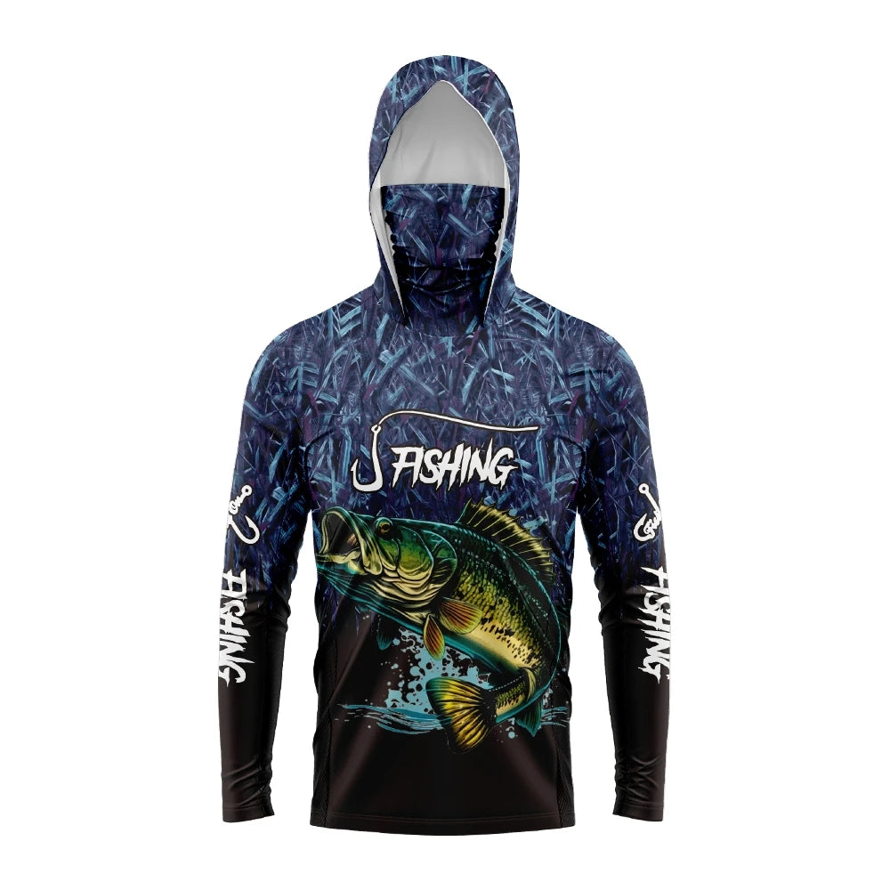 SunShield Pro™ UV Protection Fishing Hoodie – Long Sleeve Performance Shirt with Built-in Hood