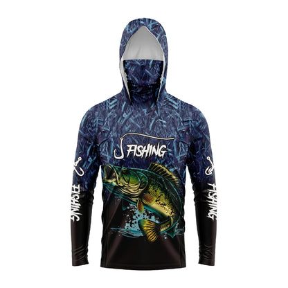 SunShield Pro™ UV Protection Fishing Hoodie – Long Sleeve Performance Shirt with Built-in Hood