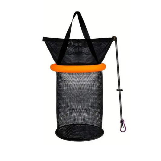 1Pc Fishing Net Fish Shrimp Basket Portable Mesh Landing Nets Fishing Bucket Anti-Jump Net Lobster Pocket Floating Fish Keeper