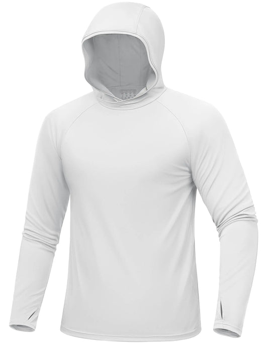 UPF 50+ Hooded T-Shirts Mens Quick Dry UV Block Sun Shirts Lightweight Hoodie Shirt Running Fishing Performance Tops