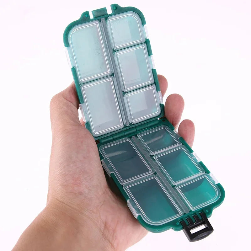 10 Compartments Fishing Lure Boxes Bait Storage Case Tackle Trays Hooks Organizer Accessory Waterproof