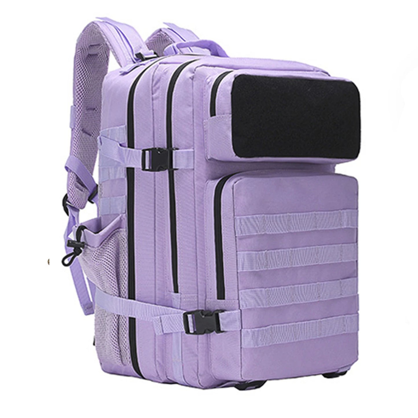 Purple Pastel Tactical Fishing Backpack for Women – 45L Water-Resistant Fishing & Outdoor Gear Bag, 1000D Oxford Fabric