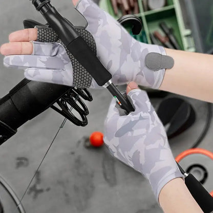 Anti-UV UPF50 Wear-Resistant Fishing Gloves Breathable Comfort Anti-Slip Grip for Fishing